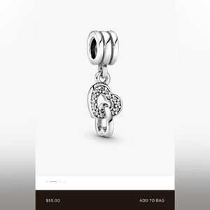 Pandora Silver Heart Charm Pendant